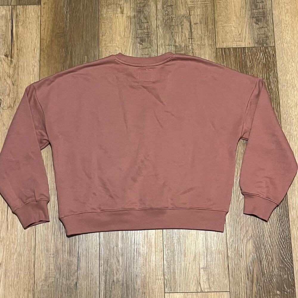 C&C California Lace Daisy Sweatshirt sweater Pullover Mauve Rose M Preppy Boho - Picture 3 of 7